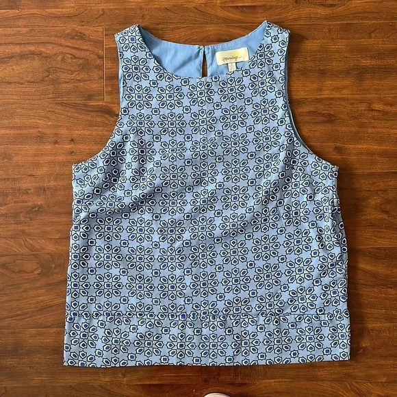 Printed sleeveless blouse - Picture 1 of 9